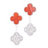 E6026 Red & CZ Clover Earrings - Selah925.com