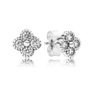 E8024 White Flower CZ Earrings - Selah925.com