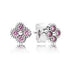 E8025 Pink Flower CZ Earrings - Selah925.com