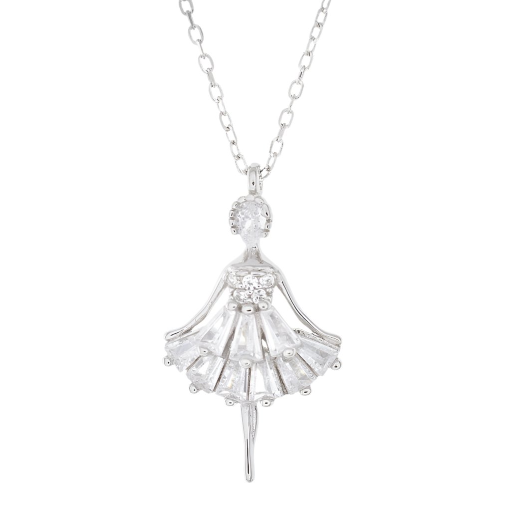 NP1000 Necklace &amp; CZ Ballerina Pendant - Selah925.com