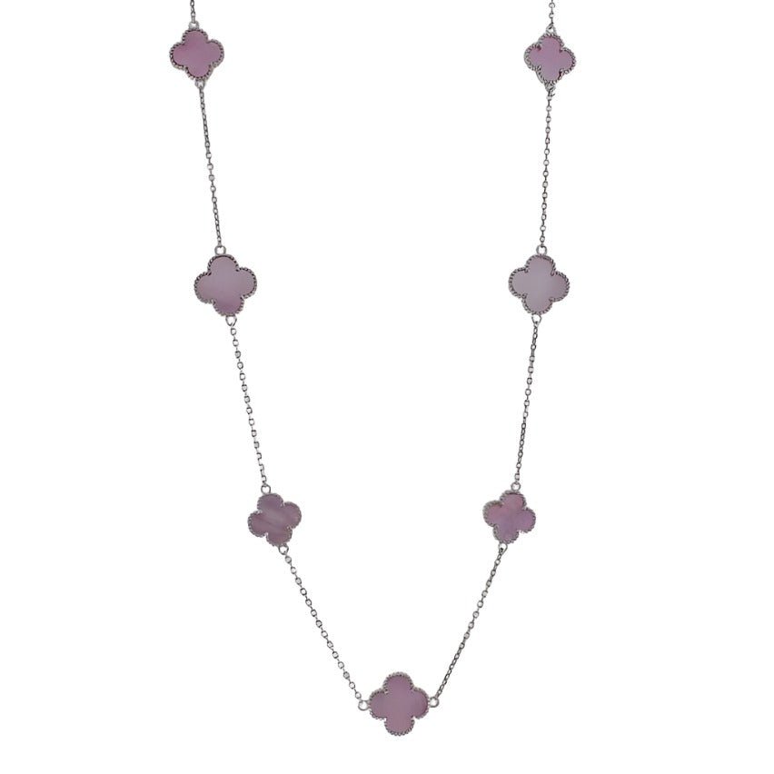 NP6028 Power Pink Clover Necklace - Selah925.com