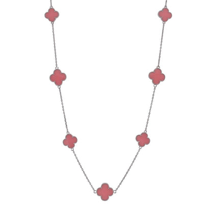 NP6028 Salmon Clover Necklace - Selah925.com