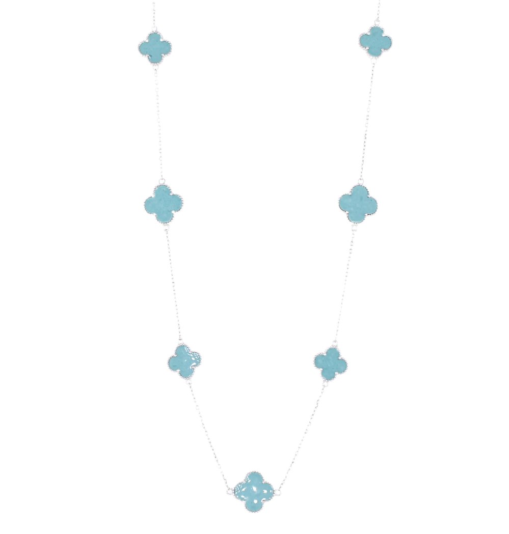 NP6028 Tianhu Stone Clover Necklace - Selah925.com