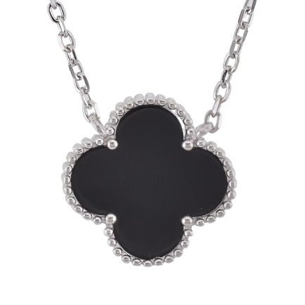 NP6030 Black Clover Pendant with 18in Necklace - Selah925.com