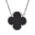 NP6030 Black Clover Pendant with 18in Necklace - Selah925.com