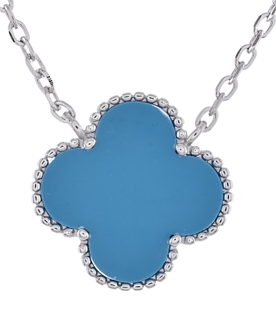 NP6030 Blue Agate Pendant with 18in Necklace - Selah925.com