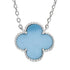 NP6030 Blue Clover Pendant with 18in Necklace - Selah925.com