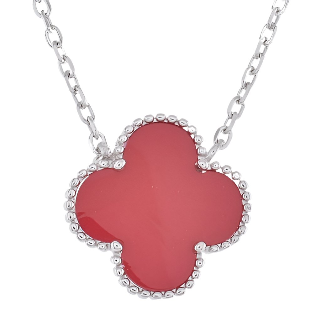 NP6030 Red Clover Pendant with 18in Necklace - Selah925.com