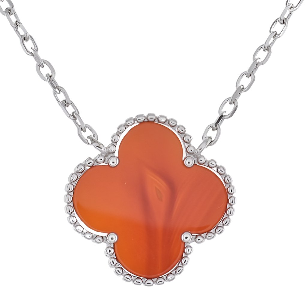 NP6030 Red Ruby Clover Pendant with 18in Necklace - Selah925.com