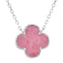 NP6030 Rose Stone Clover Pendant with 18in Necklace - Selah925.com