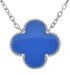 NP6030 Royal Blue Clover Pendant with 18in Necklace - Selah925.com