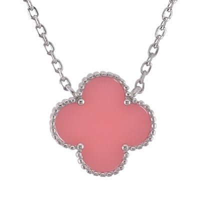 NP6030 Salmon Clover Pendant with 18in Necklace - Selah925.com