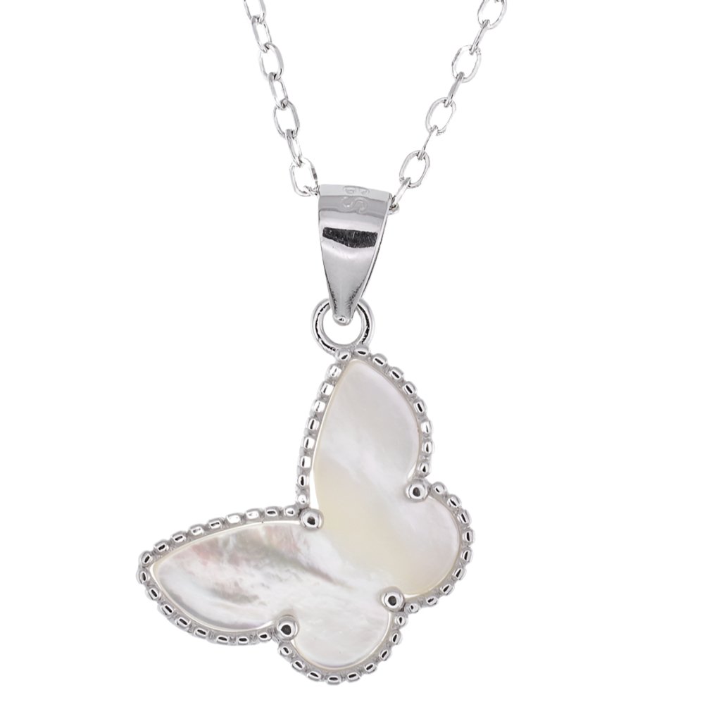 NP6031 Necklace with White Butterfly Pendant - Selah925.com