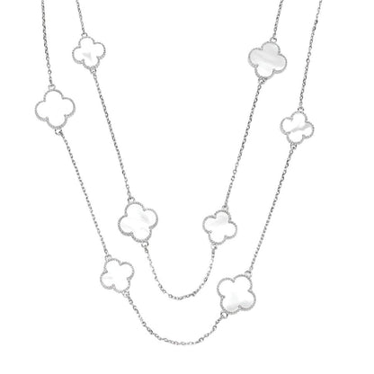 NP6032 Necklace with White Clover Pendant - Selah925.com