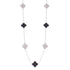 NP6038 Black and CZ Clovers Necklace 18in - Selah925.com