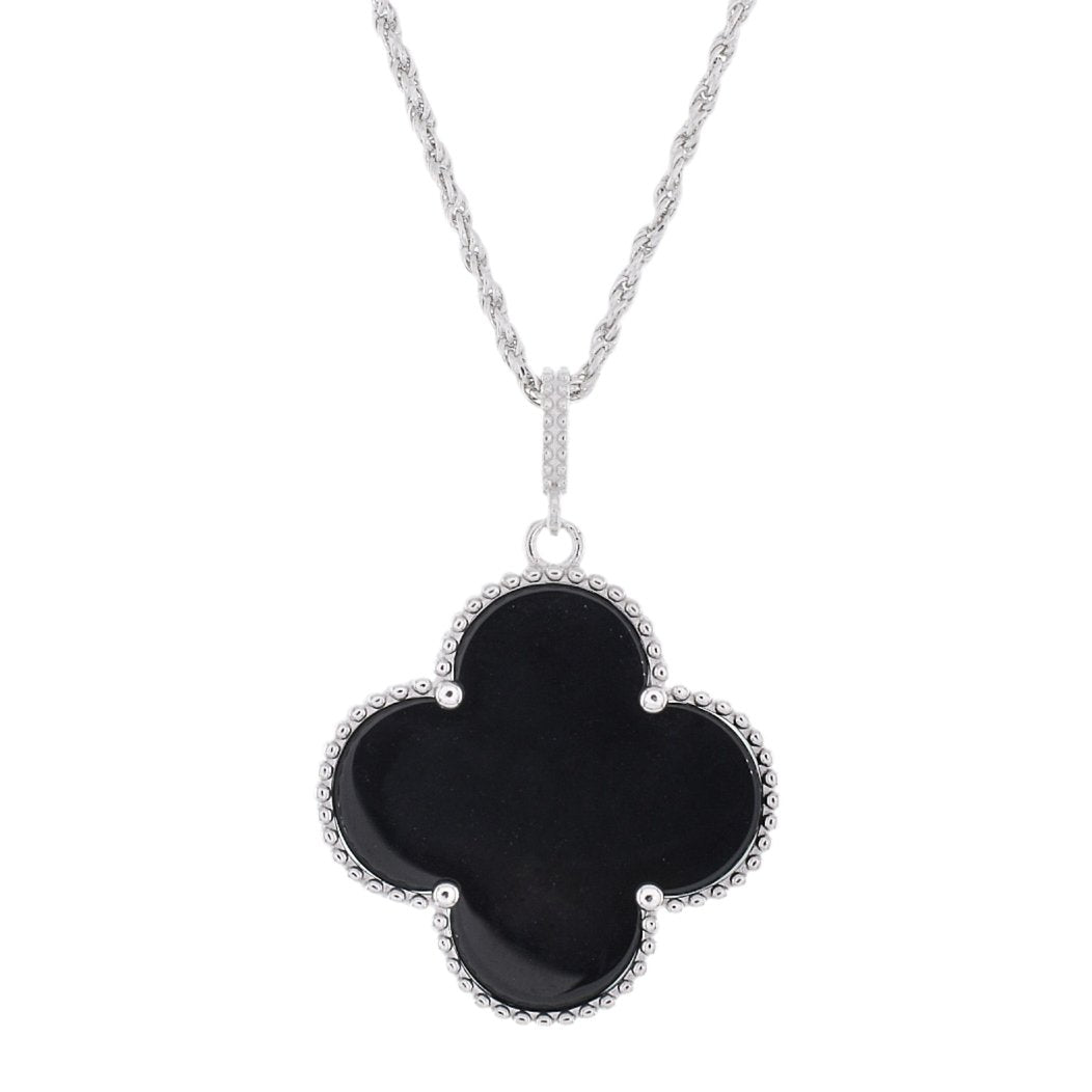 NP6044 Black Clover 35.5 Inc Necklaces 23mm Pendant - Selah925.com