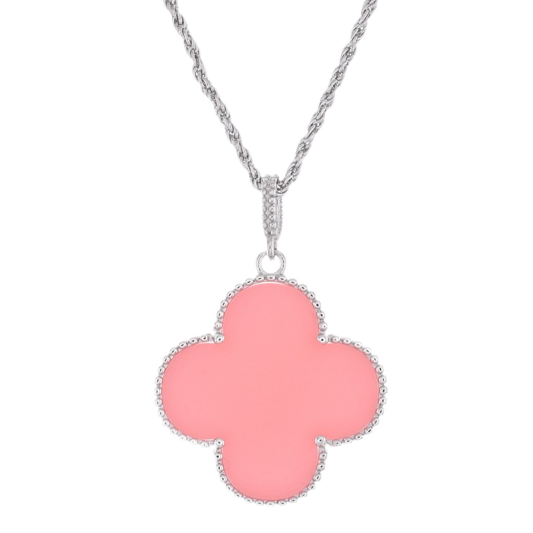 NP6044 Pink Clover 35.5 Inc Necklaces 23mm Pendant - Selah925.com