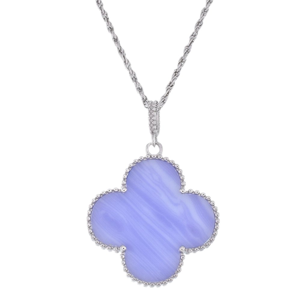 NP6044 Purple Clover 35.5 Inc Necklaces 23mm Pendant - Selah925.com