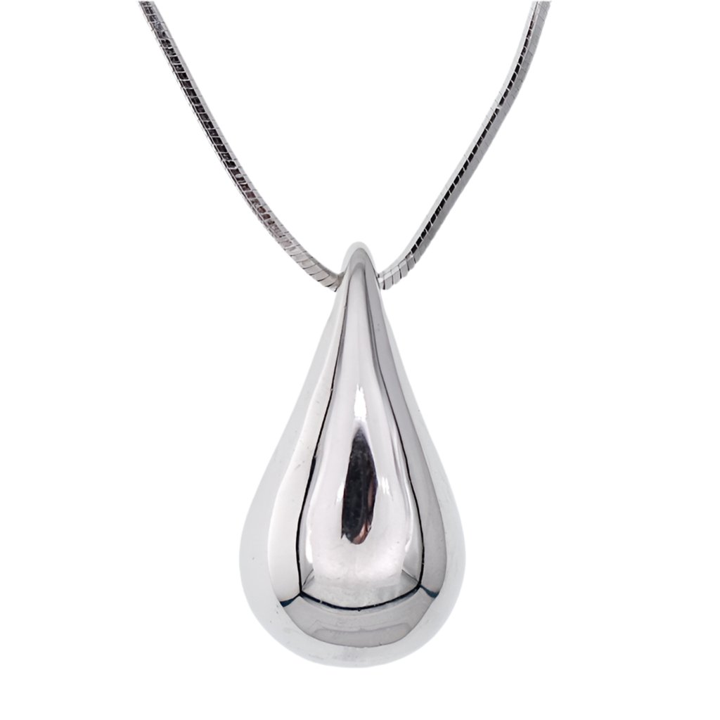 NP7028 Water Drop Rhodium Pendant Necklace - Selah925.com