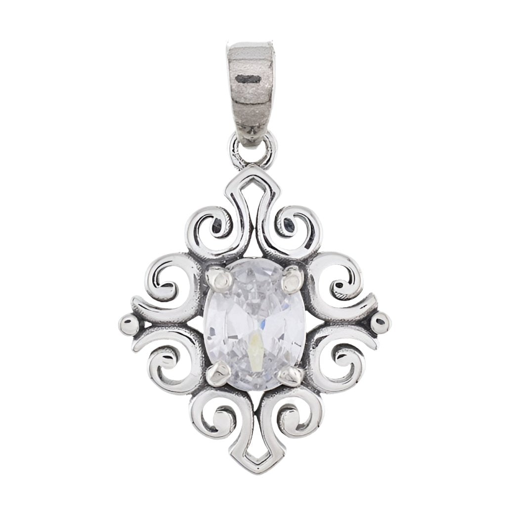 P2001 White Gemstone Pendant - Selah925.com