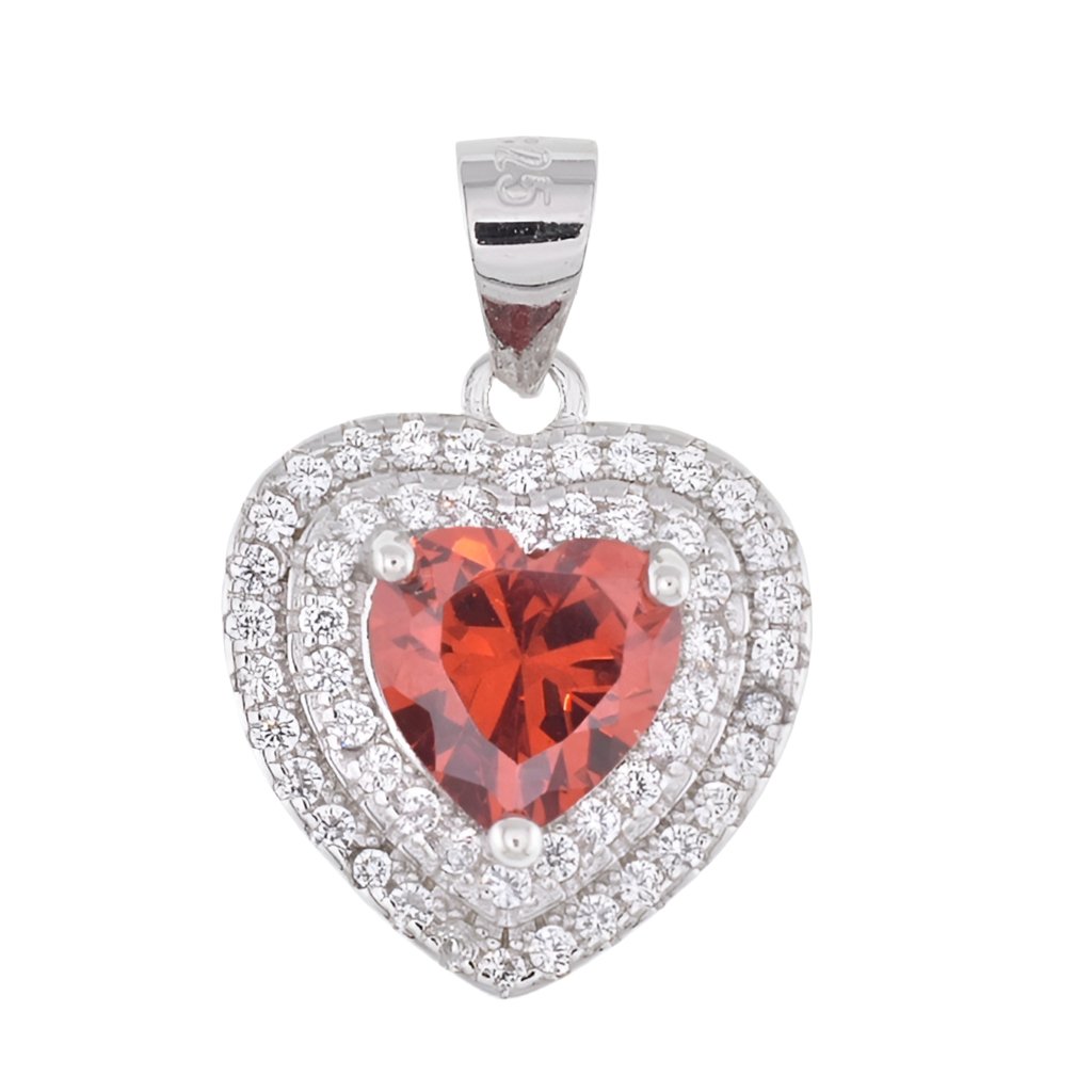 P3000 Red Heart CZ Pendant - Selah925.com