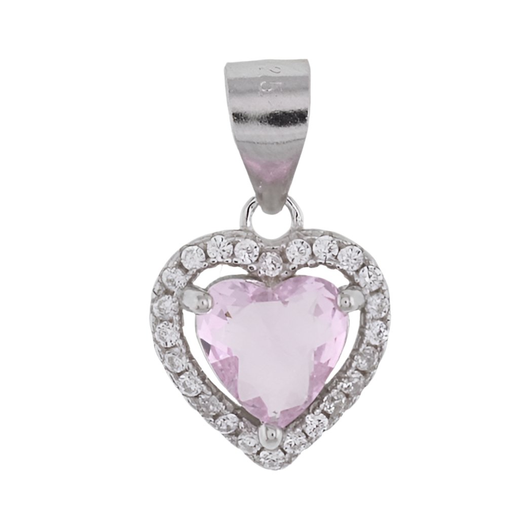 P4000 pink CZ Elegant Heart Pendant - Selah925.com