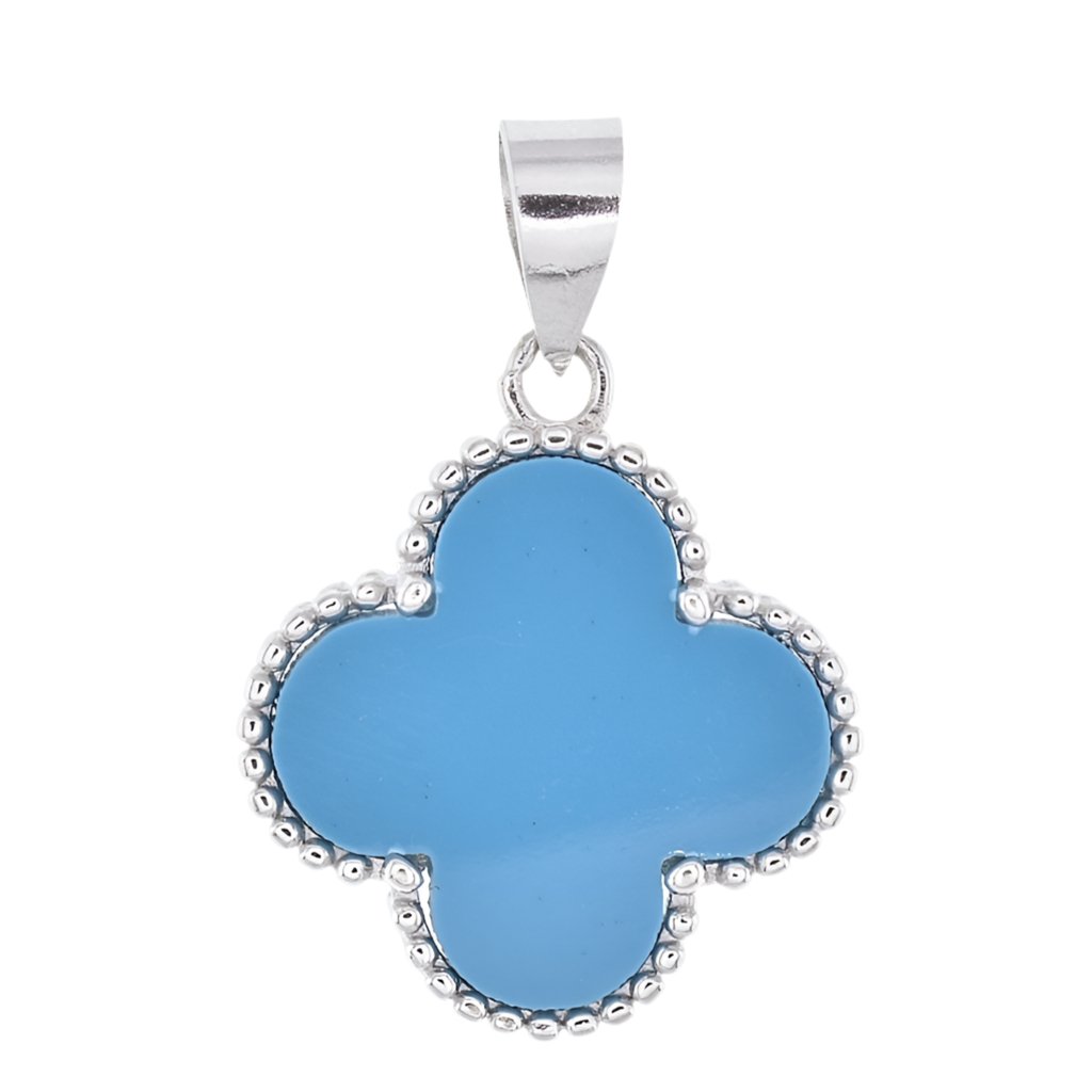 P6004 Blue Agate Clover Pendant - Selah925.com