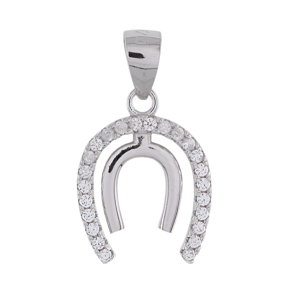 P7002 CZ Horseshoe Pendant - Selah925.com