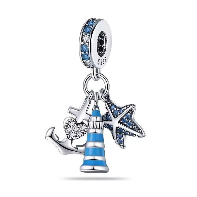 P8039 Blue Aquatic CZ Pendant - Selah925.com