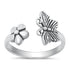 R1088 Butterfly & Flower Ring - Selah925.com