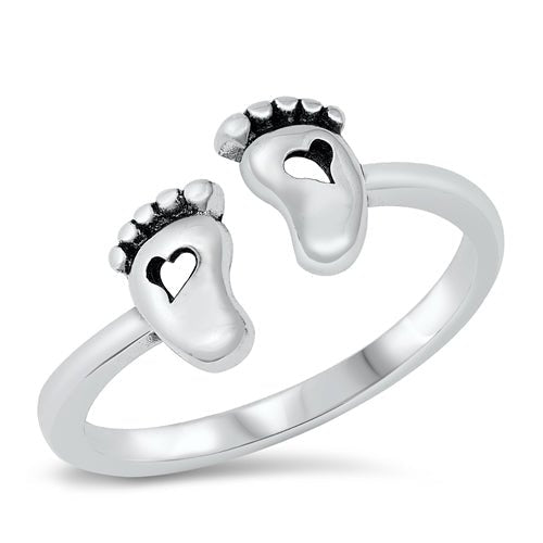 R1094 Baby Feet Ring - Selah925.com