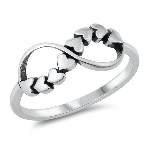 R1107 Infinity Hearts Ring - Selah925.com