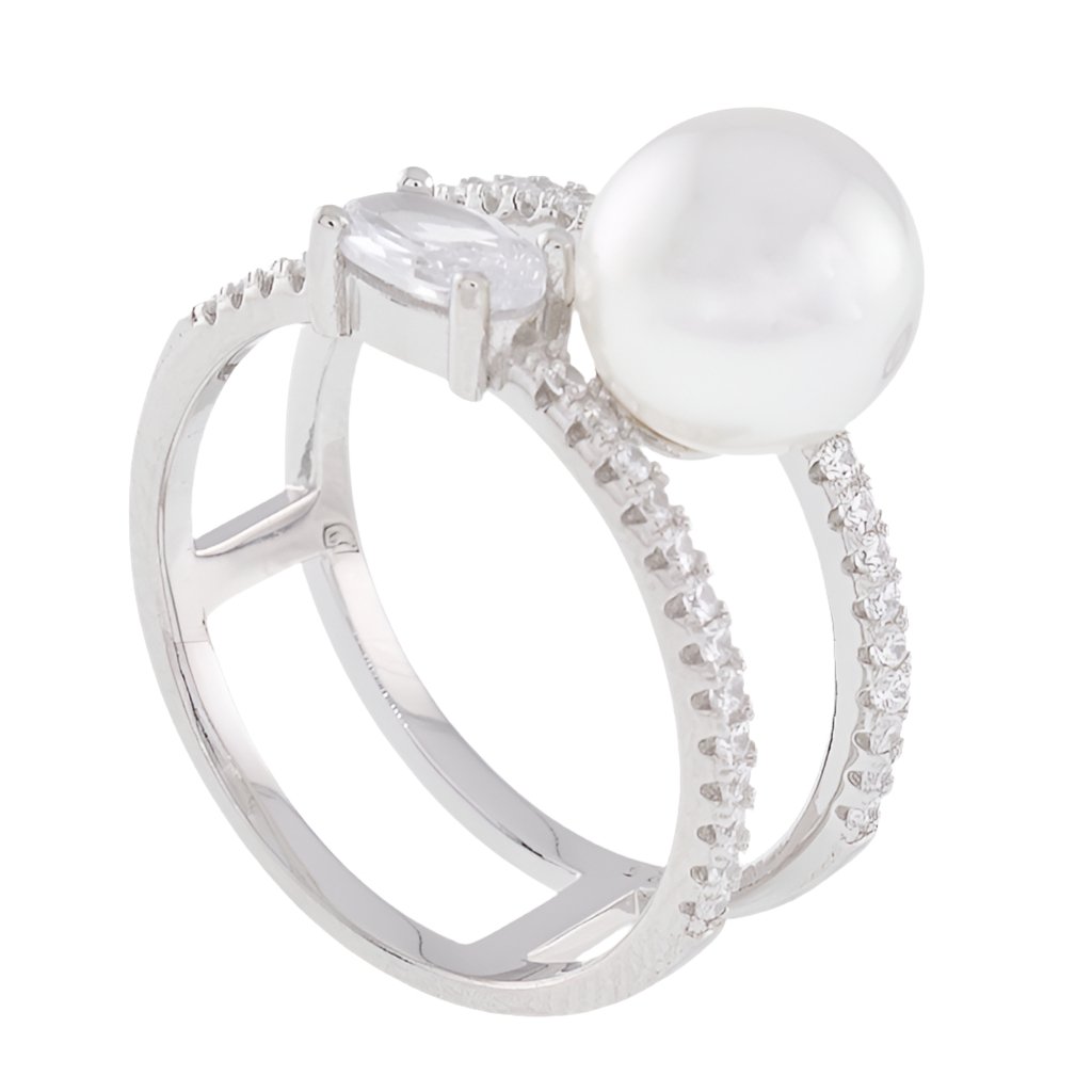 R2035 Pearl Cz Ring - Selah925.com