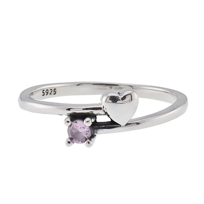 R2046r Pink CZ Rhodium Ring - Selah925.com