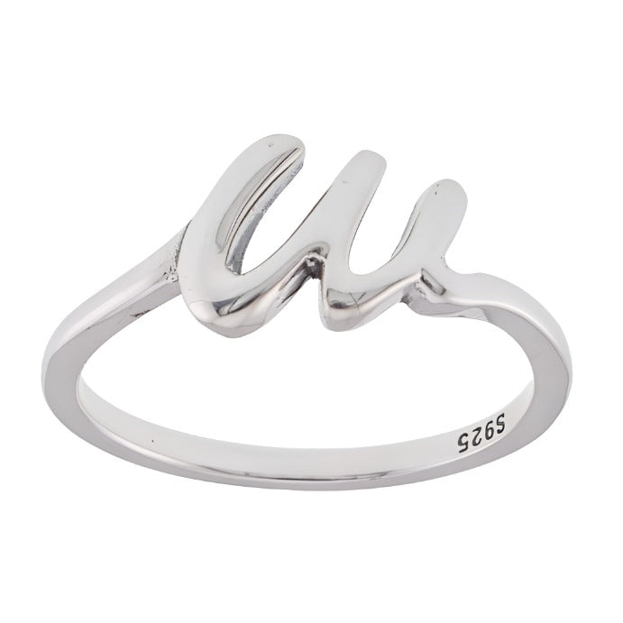 R2047 Letter W Ring - Selah925.com