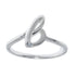 R2047 Rhodium Plated Letter B Ring - Selah925.com