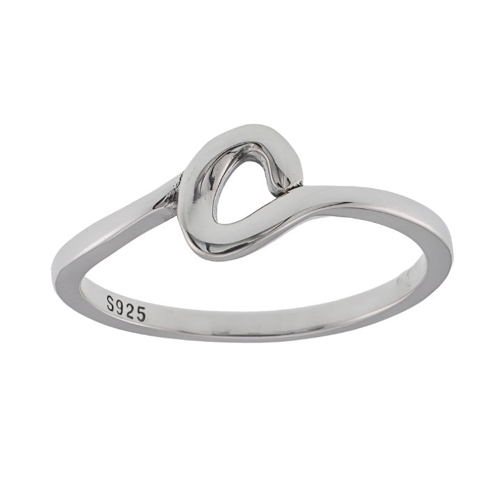 R2047 Rhodium Plated Letter C Ring - Selah925.com