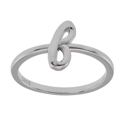 R2047 Rhodium Plated Letter F Ring - Selah925.com