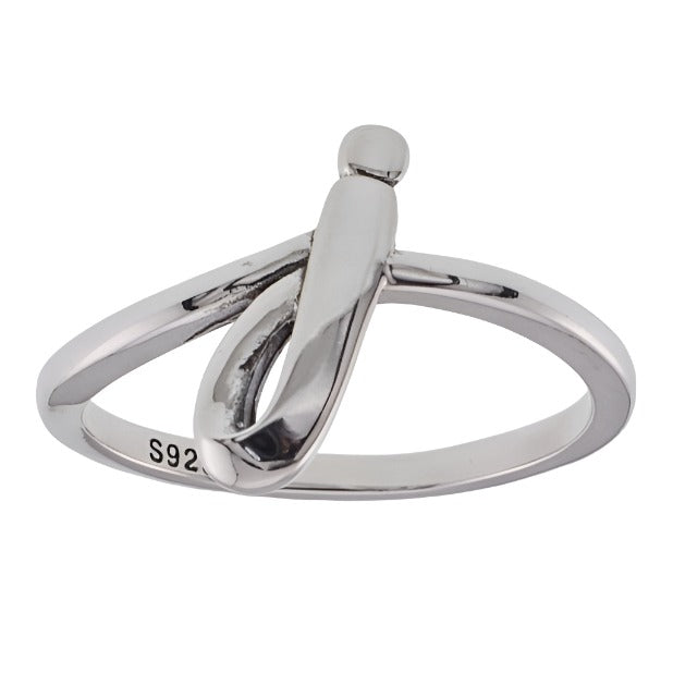 R2047 Rhodium Plated Letter J Ring - Selah925.com