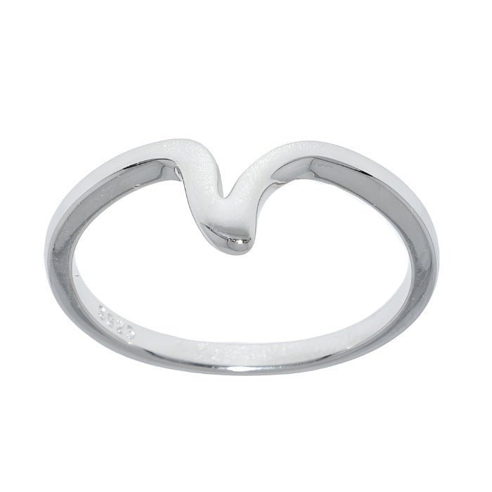 R2047 Rhodium Plated Letter R Ring - Selah925.com