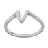 R2047 Rhodium Plated Letter V Ring - Selah925.com