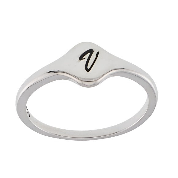 R2048 Letter V Ring - Selah925.com