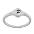 R2048 Rhodium Letter P Ring - Selah925.com