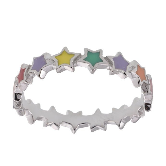 R2051 Colorful Star Ring - Selah925.com