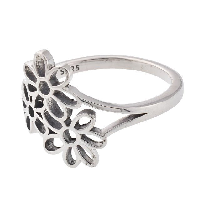 R2052 Three Flowers Ring - Selah925.com