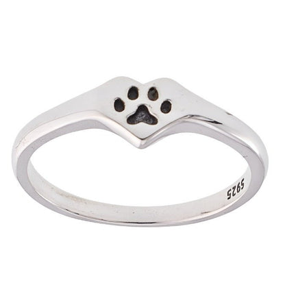 R2053 Dog Paw Print Ring - Selah925.com