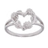 R2054r Heart & Flower Rhodium Ring - Selah925.com