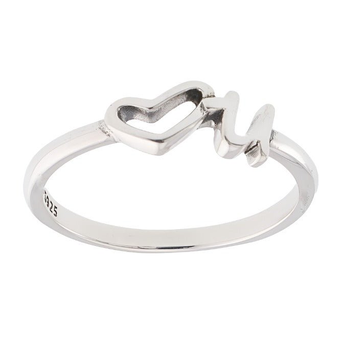 R2064r Love U Rhodium Ring - Selah925.com