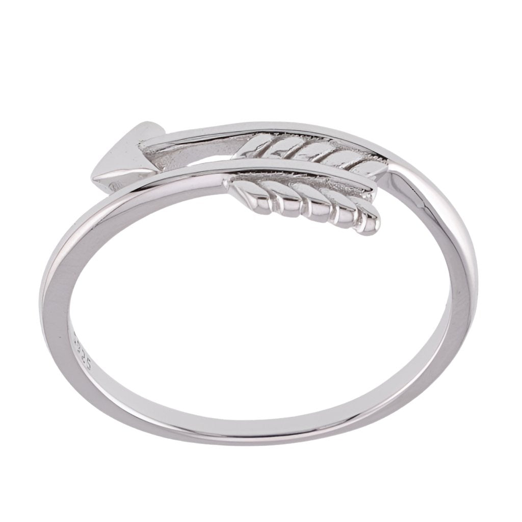 R2068r Arrow Rhodium Ring - Selah925.com