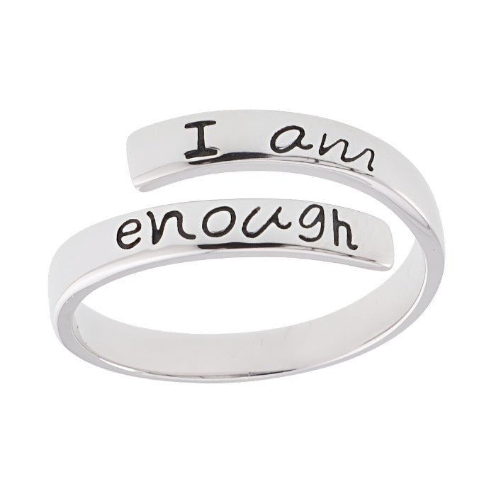 R2070r I am Enough Rhodium Ring - Selah925.com